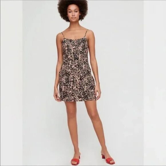 Aritzia Wilfred Isabelle Dress- Leopard Print 90's Mini Dress - Picture 3 of 14